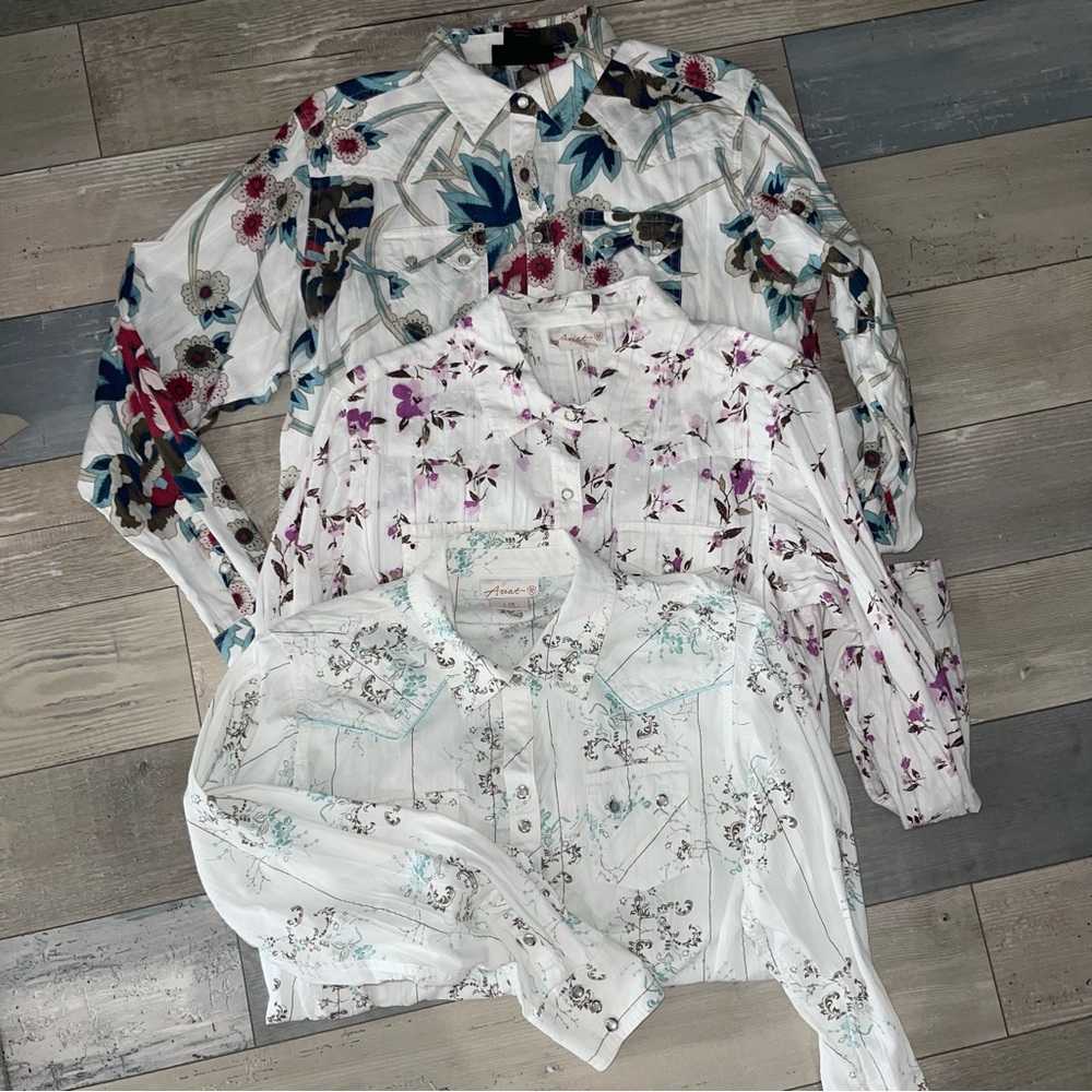 Ariat Women's Large Floral Button Down Shirts - Multicolor (set of 3)